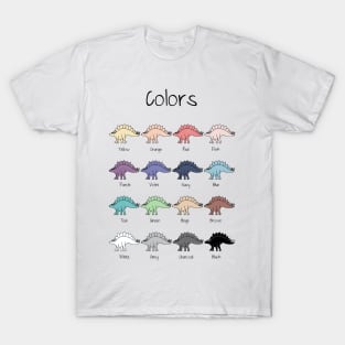 Colors in dinosaurs, color learning T-Shirt